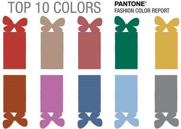  Таблица "Модные цвета в одежде 2017"