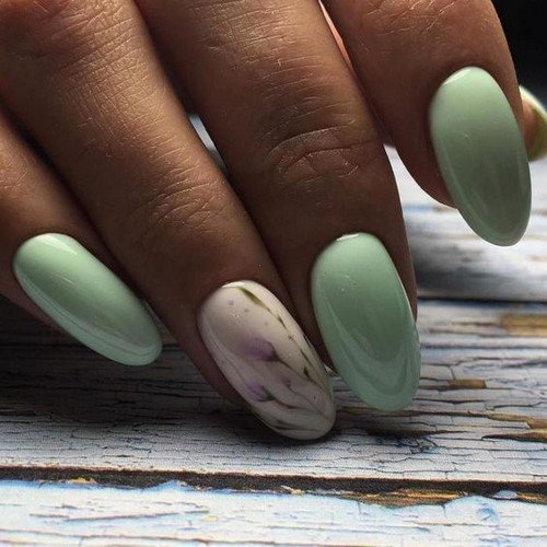 Потрясающий маникюр-2018: фото мятного ногтевого дизайна на короткие ногти